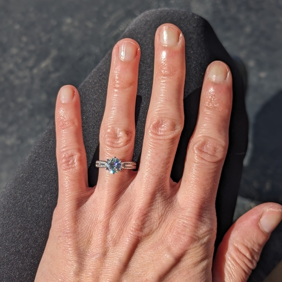 1CT Genuine Moissanite Ring, 18k Gold Plated 925 Sterling Silver -Size 5 - Picture 9 of 10